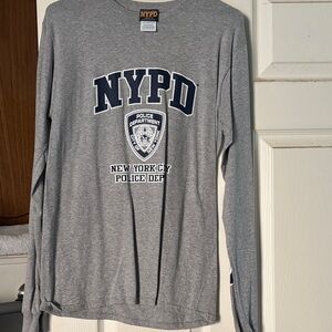 NWT NYPD Long Sleeve Logo Tee - Gray